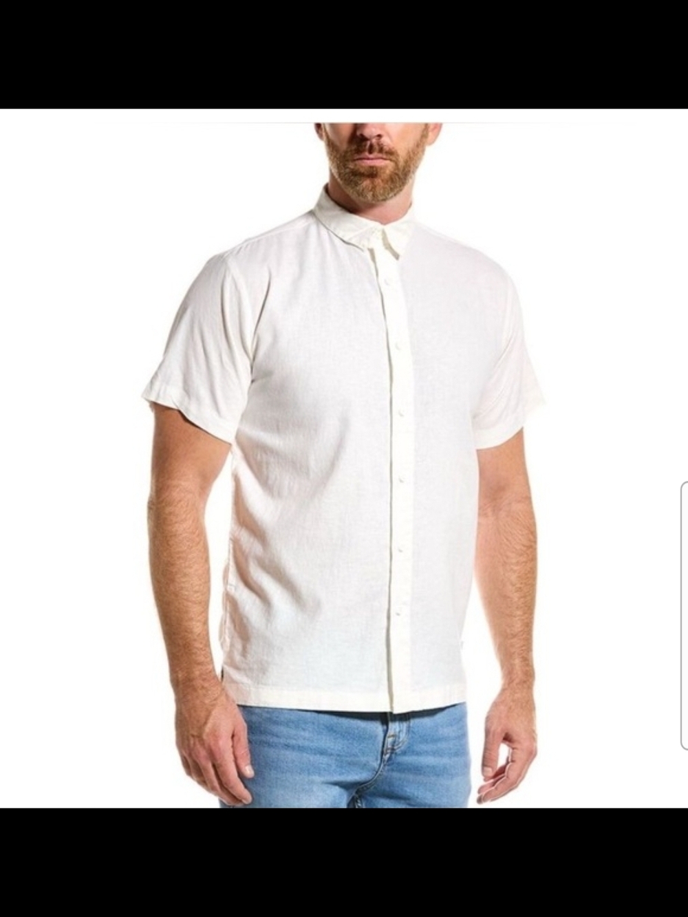 Onia Linen Men's Short Sleeve Button-Up Shirt in White